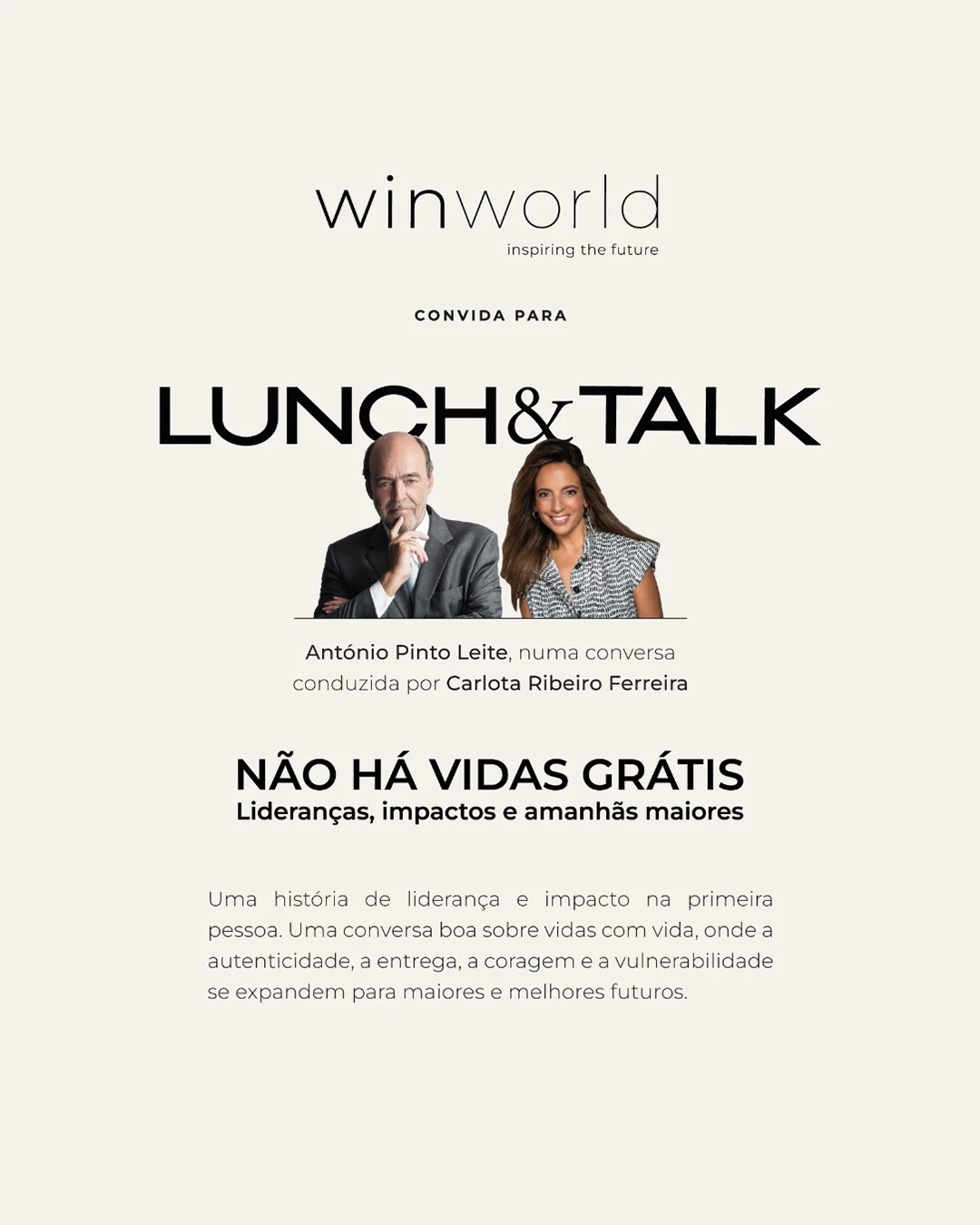 Lunch Talk - &quot;N&atilde;o H&aacute; Vidas Gr&aacute;tis&quot;